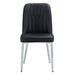 2 modern dining chairs, smooth PU leather backrest and silver-toned metal legs for a comfortable home experience for kitchens, bedrooms and offices. - DTYStore
