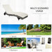 Outsunny Wicker Chaise Lounge Pool Chair, Outdoor PE Rattan Cushioned Patio Sun Lounger w/ 5-Level Adjustable Backrest & Wheels for Easy Movement, Cream White - DTYStore