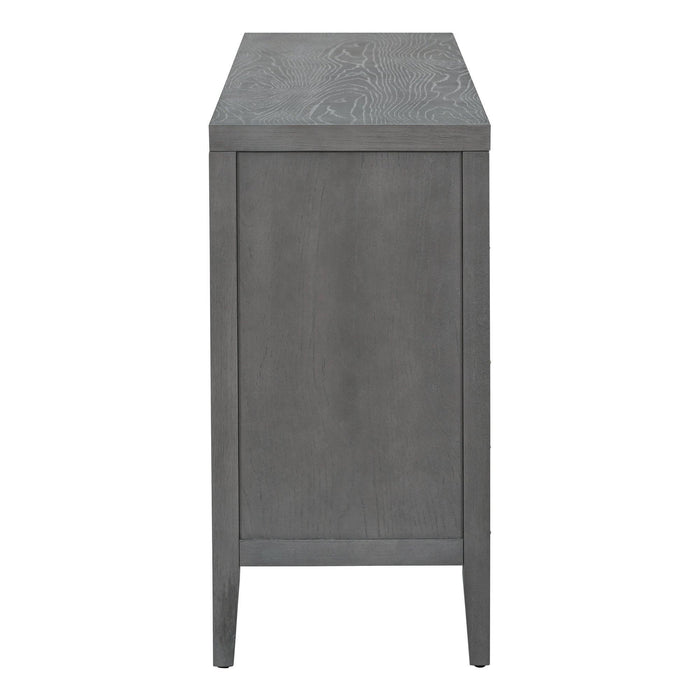 Retro Sideboard Door with Circular Groove Design and Round Metal Door Handle for Entrance, Dining Room, Living Room - DTYStore