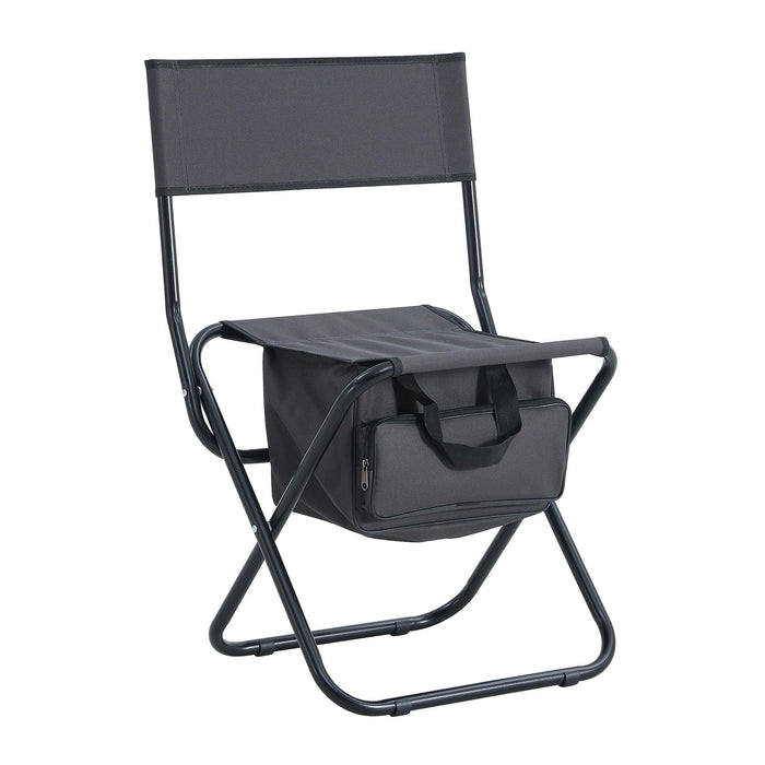 Set of 3, Folding Outdoor Table and Chairs Set for Indoor, Outdoor Camping, Picnics, Beach,Backyard, BBQ, Party, Patio, Black/Gray - DTYStore