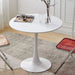 White Round Table, Modern Dining Table, MDF Top and Steel B0ase Tulip Round Kitchen Table, Mid Century Coffee Table for Living Room 24 Inch. - DTYStore
