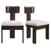 Upholstered Dining Chairs Set of 2, Fabric Side Chairs with Gray Seating Dark Brown Solid Rubber Wood Legs, 330 LBS Weight Capacity - DTYStore