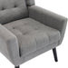Modern Soft Linen Material Ergonomics Accent Chair Living Room Chair Bedroom Chair Home Chair With Black Legs For Indoor Home - DTYStore