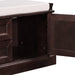 TREXM Storage Bench with 2 Drawers and 2 Cabinets, Shoe Bench with Removable Cushion for Living Room, Entryway (Espresso)