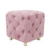 Pink Modern Velvet Upholstered Ottoman, Exquisite Small End Table, Soft Foot Stool,Dressing Makeup Chair, Comfortable Seat for Living Room, Bedroom, Entrance