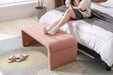 New Boucle Fabric Loveseat Ottoman Footstool Bedroom Bench Shoe Bench With Gold Metal Legs,Coffee Pink