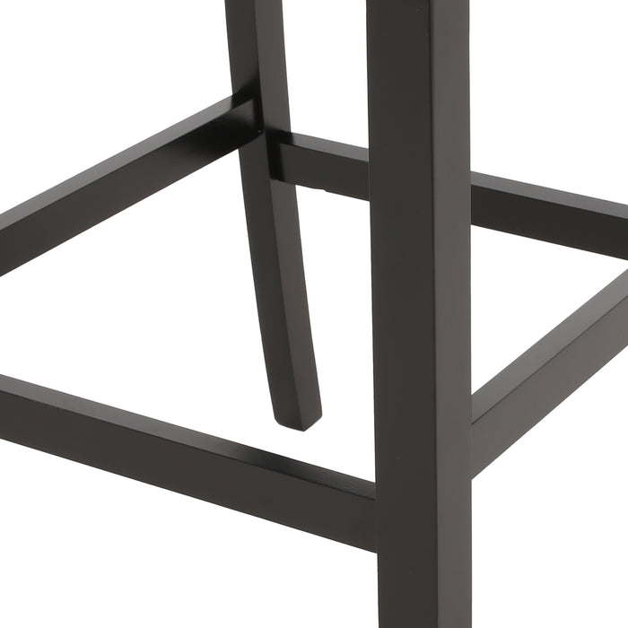 Vienna Contemporary Fabric Tufted Wingback 31 Inch Counter Stools, Set of 2, Charcoal and Dark Brown - DTYStore