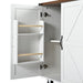 54.5" Farmhouse Kitchen Island with Power Outlet, Kitchen Storage Island with Internal Storage Rack, Drop Leaf, Spice Rack, Rolling Kitchen Cart on Wheels, for Home, Kitchen and Dining Room,White - DTYStore