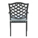 Aluminum 5-Piece Round Dining Set With 4 Arm Chairs, Light Blue - DTYStore