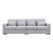 Modern Linen Fabric Sofa with Armrest Pockets and Pillows, Minimalist Style Couch