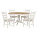 5-Piece Retro Functional Dining Table Set with Round Extendable Table and 4 Chairs