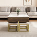 Modern Square Lift-Top Coffee Table Set with Storage & 4 Ottomans White & Walnut - DTYStore