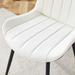 Extended Seat Cushion PU Dining Chair Set - Four Pieces.Smooth line design.Can integrate well into various modern home decoration styles.White and Dark Gray Splicing Colors. - DTYStore