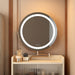 Compact 3 in 1 Vanity Desk with Mirror, Light, Drawers, and Upholstered Stool