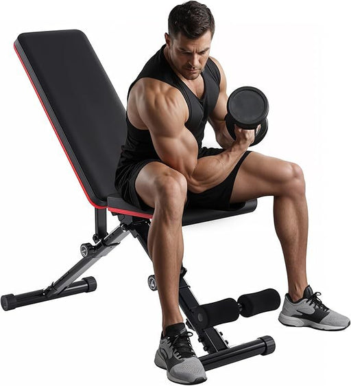Adjustable Weight Bench 795LB Capacity Foldable Workout Bench Press for Home Gym, Full Body Exercise and Strength Training, Lifting Sit-up Incline Decline Flat Utility Bench - DTYStore