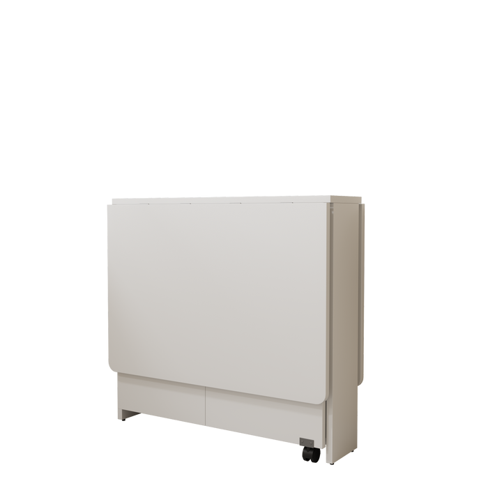 Fully unfolded 51.18 inches white foldable table, suitable for small family table or display table convenient, home simple long table, simple and lightweight - DTYStore