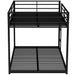 Full over Full Metal Bunk Bed, Low Bunk Bed with Ladder, Black