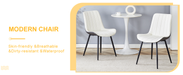 Extended Seat Cushion PU Dining Chair Set - Four Pieces.Smooth line design.Can integrate well into various modern home decoration styles.White and Dark Gray Splicing Colors. - DTYStore