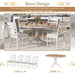 5-Piece Retro Functional Dining Table Set with Round Extendable Table and 4 Chairs