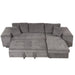 104.5" Modern L-Shape 3 Seat Reversible Sectional Couch, Pull Out Sleeper Sofa with Storage Chaise and 2 Stools for Living Room Furniture Set,Knox Charcoal