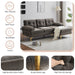 83" Modern Sectional Sofas Couches Velvet L Shaped Couches for Living Room, Bedroom, Brown