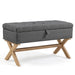 35 Inch Storage Ottoman Bench with Button-Tufted Design and Linen Storage