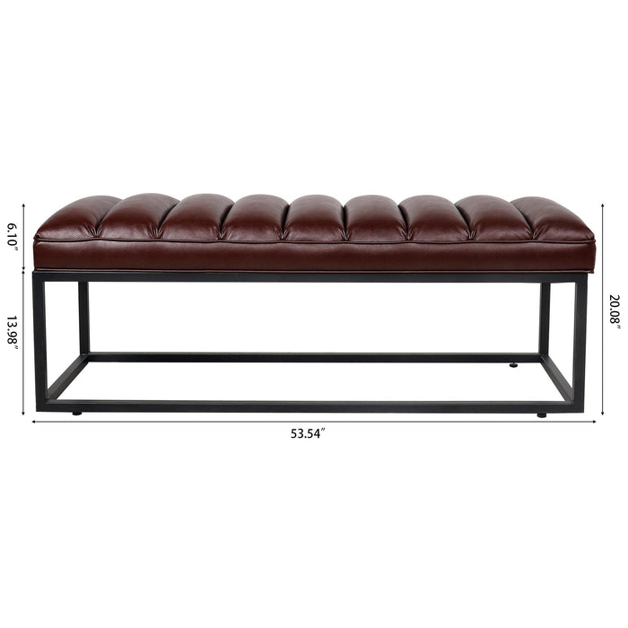 Metal Base Upholstered Bench for Bedroom for Entryway