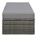 2-Piece Outdoor Rattan Daybed, Outdoor Bed with 5 Positions, Outdoor Loveseat Patio Sofa with Bench Lounge Roof Set and Cushions for Poolside, Backyard and Garden (Grey Wicker + Grey Fabric) - DTYStore