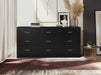 Modern Black 9-Drawer Dresser for Bedroom - Ample Storage Wide Chest of Drawers, Sturdy & Safe