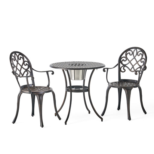 CAMDEN 3PC CAST BISTRO SET W ICE BUCKET - DTYStore