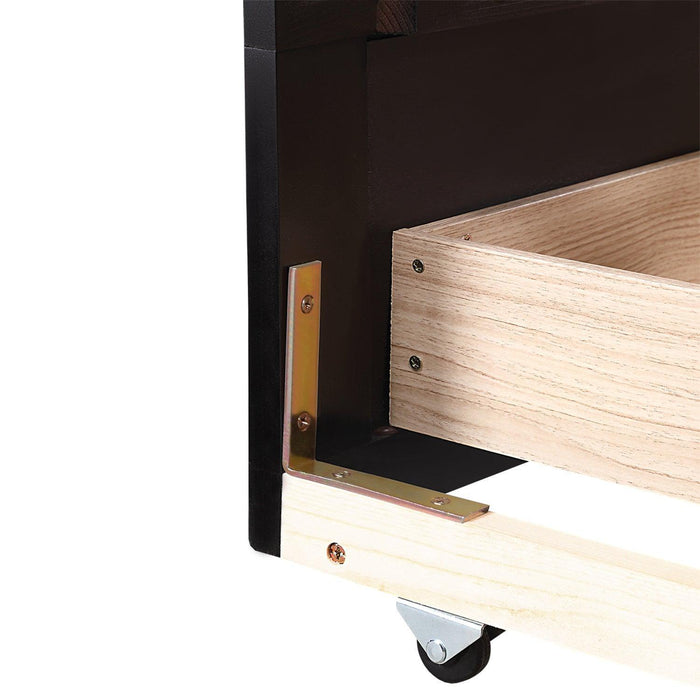 Wooden Daybed with Trundle Bed and Two Storage Drawers , Extendable Bed Daybed,Sofa Bed for Bedroom Living Room,Espresso - DTYStore