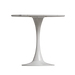 31.4 "round dining table, medieval white marble patterned tulip dining table, 2-3 person metal base dining table, easy to assemble casual coffee table, office desk - DTYStore