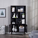 67" Bookcase with Doors, 3-tier Bookshelf, Coffee