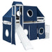 Twin Size Loft Bed with Tent and Tower - Blue - DTYStore