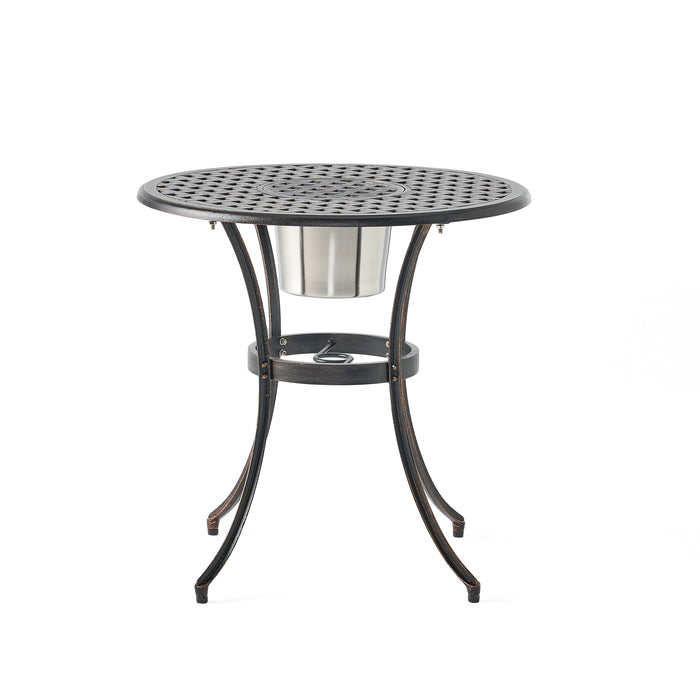 CAMDEN 3PC CAST BISTRO SET W ICE BUCKET - DTYStore