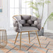 Luxury modern simple leisure velvet single sofa chair bedroom lazy person household dresser stool manicure table back chair gray - DTYStore