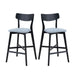 Wooden Bar Chairs Set of 2, Modern Soft Upholstered Kitchen Island Chairs, Counter Height Stool with Backrest,Wooden Frame Chairs with Footrest for Pub,Living Room,Restaurant,Black - DTYStore