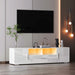 QuickassembleFashionTVstand,TVCabinet,entertainment center TV station,TVconsole,console with LED light belt, light belt can be remote control,with cabinets,open cells,for the living room,bedroom,white