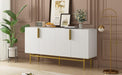 Modern Elegant 4-door Sideboard Gold Metal Handle Buffet Cabinet for Dining Room, Living Room, Bedroom, Hallway