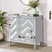 Storage Cabinet with Mirror Trim and M Shape Design Spliced Combination For Living Room, Dining Room, Entryway, Kitchen