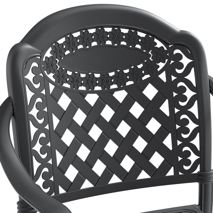 (Cushions In Random Colors)5-Piece Set Of Cast Aluminum Patio Furniture With Cushions - DTYStore