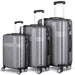 3 Piece Lightweight Luggage Set with TSA Lock, Durable Spinner Wheels and Hooks, Cross Striped