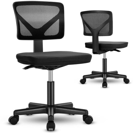 Armless Desk Chair Small Home Office Chair with Lumbar Support - DTYStore