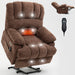 Large Size Chenille Power Lift Recliner Chair with 8-Point Vibration Massage and Lumbar Heating