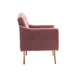 COOLMORE Modern Accent Chair with Arms, Tufted Decorative Fabric Armchair with Gold Metal Legs, Upholstered Reading Chair for Living Room Bedroom Office (Brush Pink Teddy)