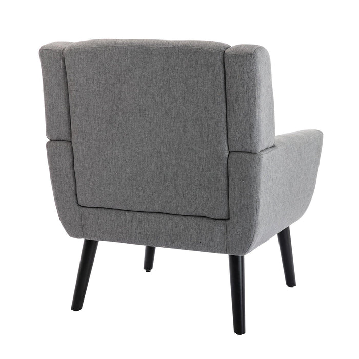 Modern Soft Linen Material Ergonomics Accent Chair Living Room Chair Bedroom Chair Home Chair With Black Legs For Indoor Home - DTYStore