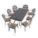 (Cushions In Random Colors)9-Piece Set Of Cast Aluminum Patio Furniture With Cushions - DTYStore