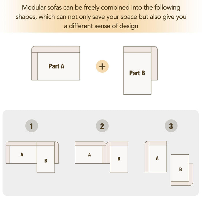 Modular Combination Living Room Sofa Set, Modern Minimalist Upholstered Sofa Bed, L-Shaped