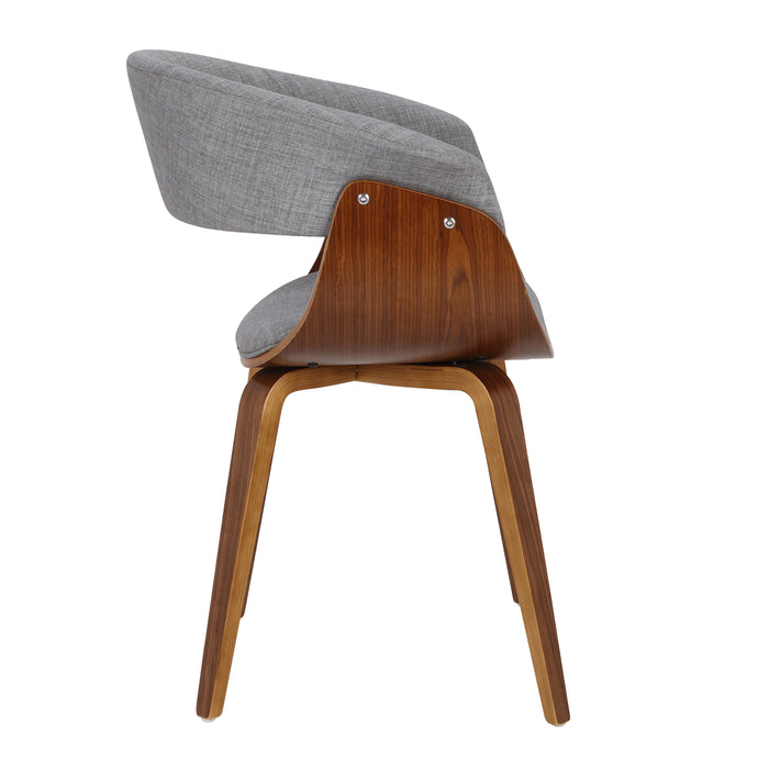 Vintage Mod Mid-Century Modern Dining/accent Chair in Walnut Wood and Light Grey Fabric by LumiSource - Set of 2 - DTYStore
