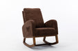 COOLMORE Rocking Chair, Modern Glider Chair, Recliner Armchair with Wood Legs and Side Pocket, Nursery Rocking Accent Chair with High Back for Living Room Bedroom (Coffee linen)